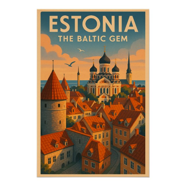 Pôster Estônia – A Joia Báltica (Frente)