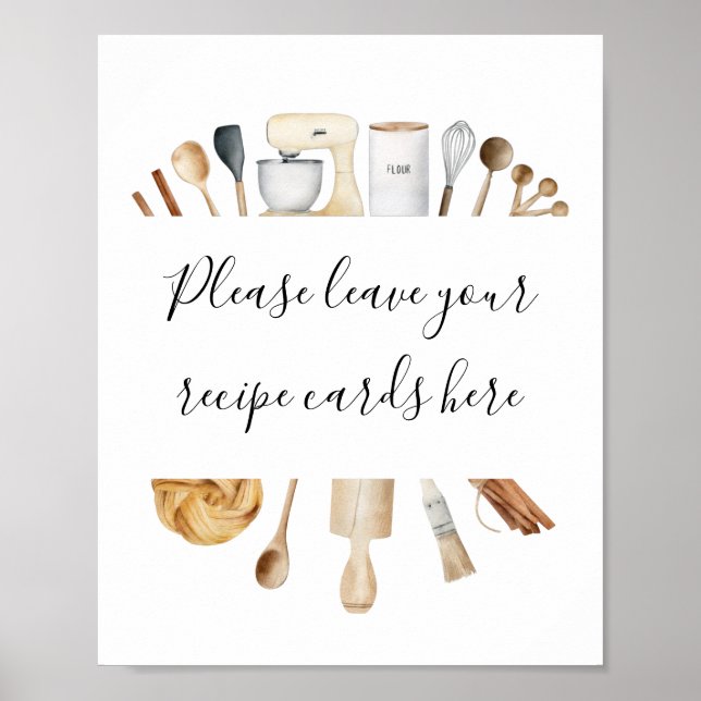 Poster Estoque a cozinha e deixe suas placas de receita a (Frente)