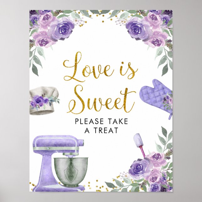 Poster Estoque da Cozinha Amor é Doce Roxo (Frente)