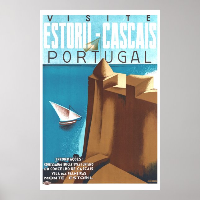 Poster Estoril-Cascais Portugal Viagens vintage (Frente)