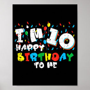 Poster Estou 10 Balões Feliz Aniversário Para Mim 10º Ani