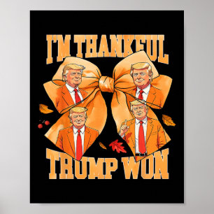 Poster Estou agradecido Trump venceu 2024 Trump Ação de G