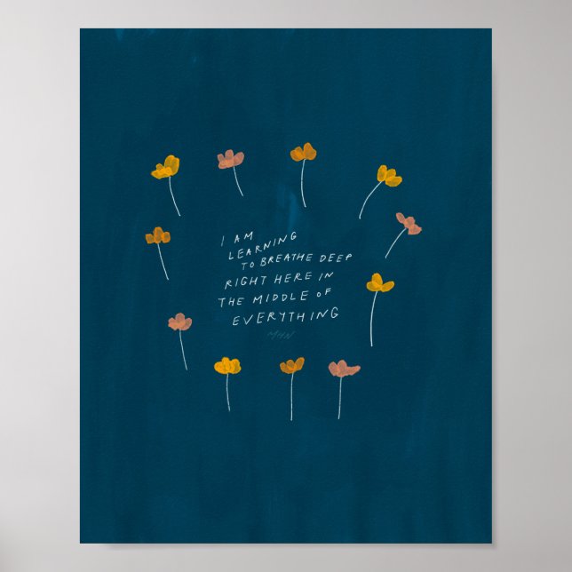 Poster "Estou aprendendo a respirar fundo." (Frente)