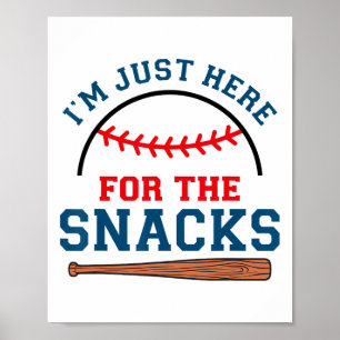 Poster Estou Aqui Apenas Para Os Lanches Venda Engraçada