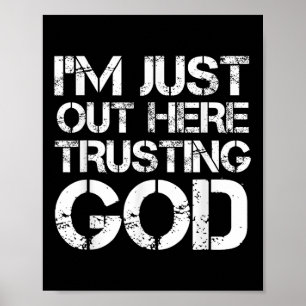 Poster Estou Aqui Confiante Em Deus Cristão Religioso