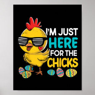 Poster Estou Aqui Só Para As Galinhas Easter Meninos Cria