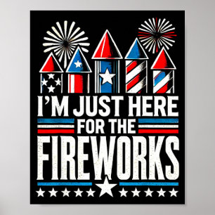 Poster Estou aqui só pelos fogos de artifício engraçado 4