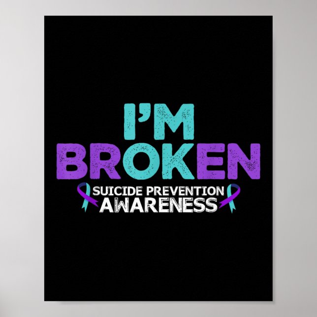 Poster Estou Bem Estou Quebrado Prevenção do Suicídio Con (Frente)
