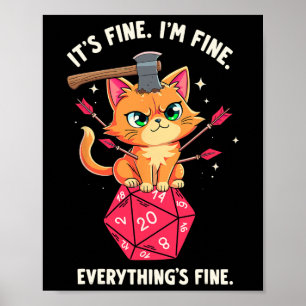 Poster Estou Bem Gato Jogador De Rpg Video Games E Amante
