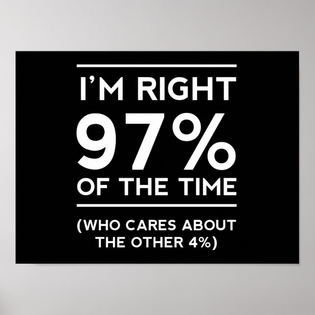 Poster Estou certo 97% do tempo (Frente)