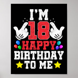 Poster Estou com 18 Feliz Aniversário para Mim 18º Aniver