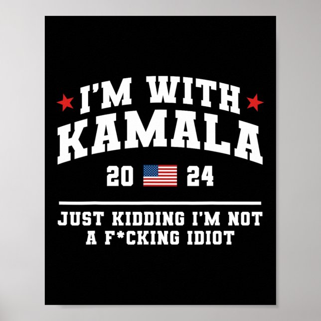 Poster Estou com Kamala só brincando de voto engraçado Do (Frente)