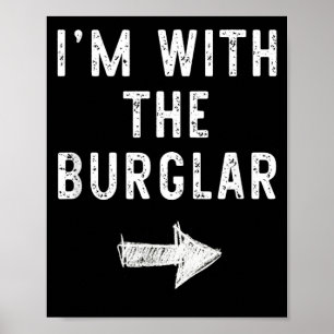 Poster Estou com o Ladrão Fantasia de Casal Engraçada de