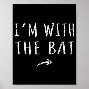 Poster Estou Com O Morcego Fantasia De Halloween Preguiço