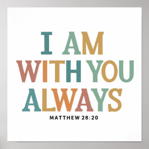 Poster Estou Com Você Sempre Mateus 28:20 Versículos Bíbl