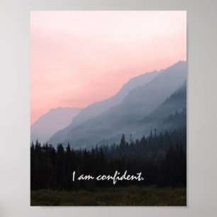 Poster Estou confiante na paisagem de afirmação positiv