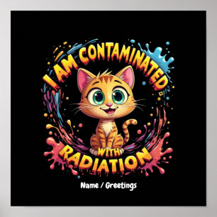 Poster Estou Contaminado com Meme de Gato Japonês de Radi