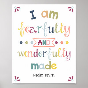 Poster Estou Feliz E Maravilhosamente Crianças Cristãs