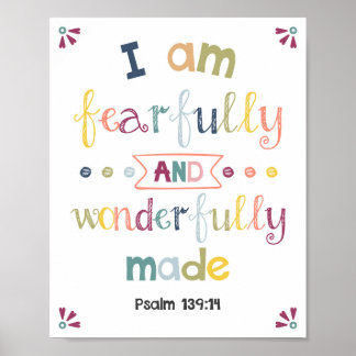 Poster Estou Feliz E Maravilhosamente Crianças Cristãs