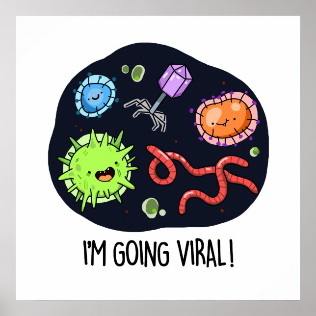 Poster Estou indo ao Viral Funny Virus Pun (Frente)