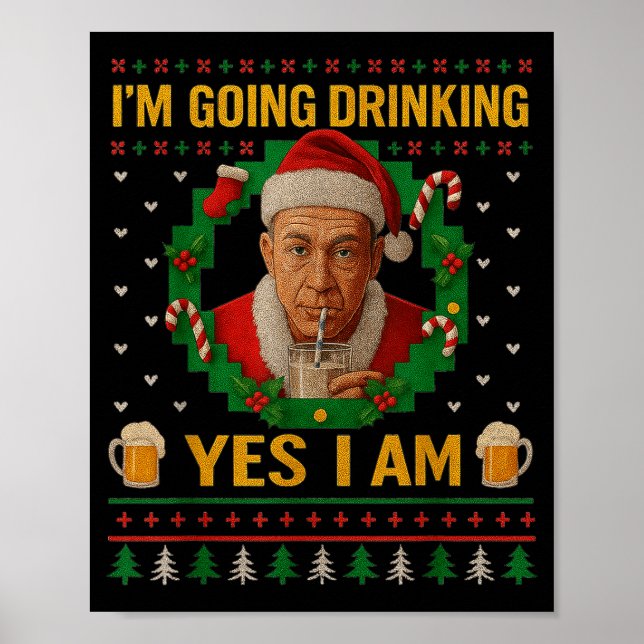 Poster Estou Indo Beber Sim Estou Cerveja De Natal Feriad (Frente)