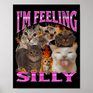 Poster Estou Me Sentindo Tolo Meme de Gato Engraçado Gráf
