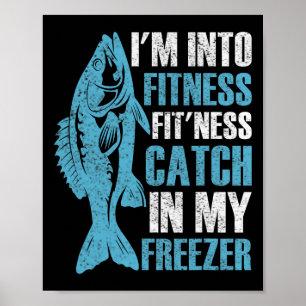 Poster Estou na Aptidão Física Engraçado Pescaria Pescado