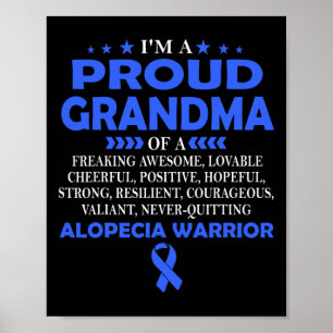 Poster Estou orgulhosa, vovó da Alopecia guerreira.