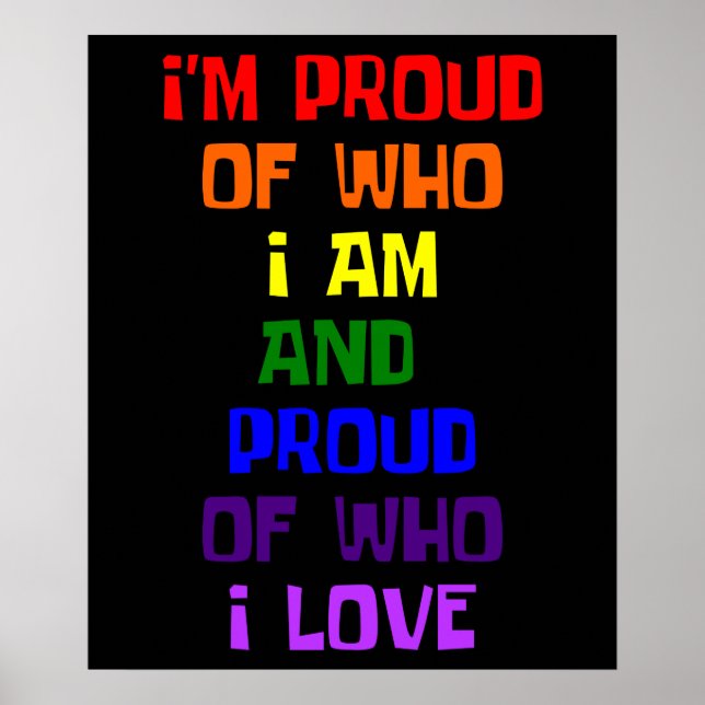 Poster Estou orgulhoso de quem eu amo Orgulho gay (Frente)