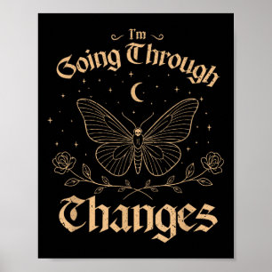Poster Estou passando por mudanças, Vintage Gótica Bat