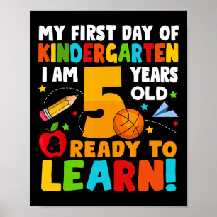 Poster Estou pronto para aprender meu primeiro dia de edu