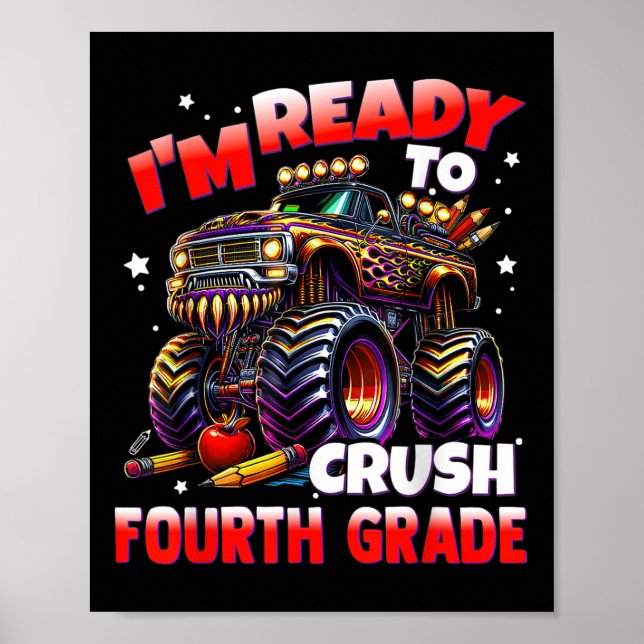 Poster Estou Pronto Para Esmagar Caminhão Monstro da 4ª S (Frente)