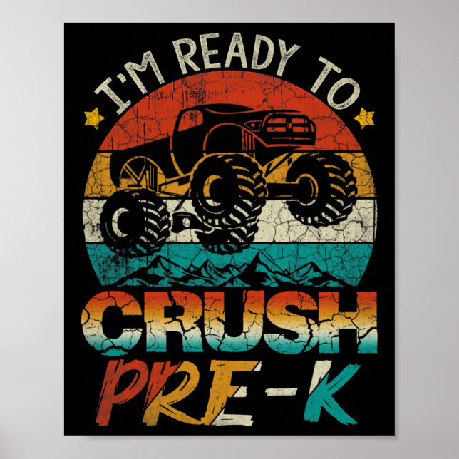 Poster Estou Pronto Para Esmagar Caminhão Monstro Pré-esc (Frente)