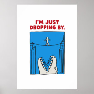 Poster Estou Só de Passagem - Trocadilho Divertido de Mon