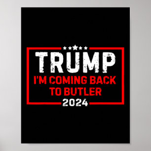 Poster Estou Voltando Para Butler Trump Luta 2024 Bandeir
