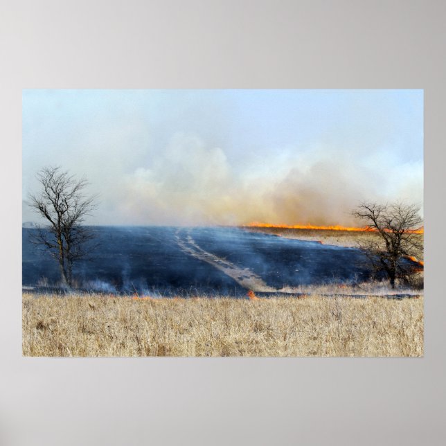 Poster Estrada através da Prairie Burn 24 x 16 (Frente)