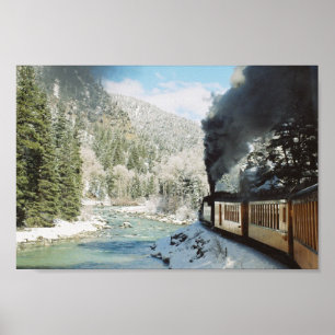 Pôster Estrada de ferro de Durango Silverton no inverno