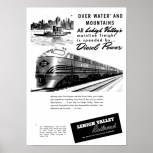 Poster Estrada de ferro do vale de Lehigh - poder diesel