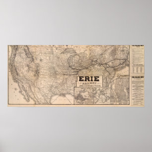 Pôster Estrada de ferro e conexões de Erie