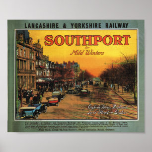 Poster Estrada de ferro Southport de Lancashire e de
