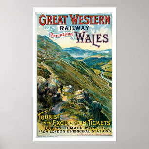 Poster Estrada de ferro Wales de Great Western das