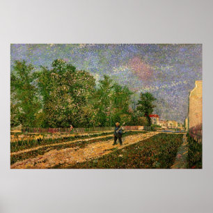Pôster Estrada de Paris com Camponês por Vincent van Gogh