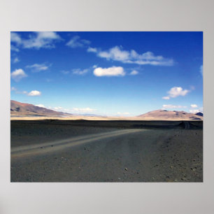 Poster Estrada do platô tibetano na maneira a Mt Kailash