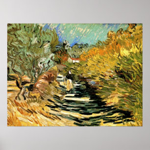 Pôster Estrada em Saint-Remy Figura Feminina, Vincent van