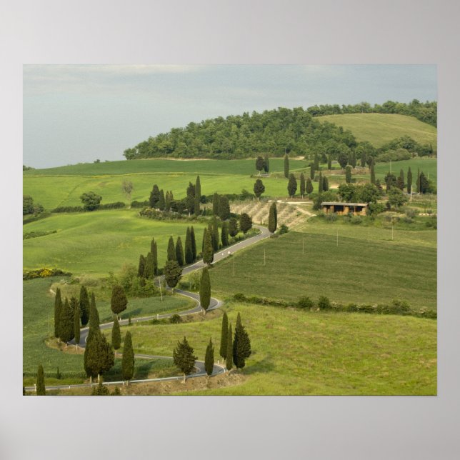 Pôster Estrada: Pienza — Montepulciano, (Frente)
