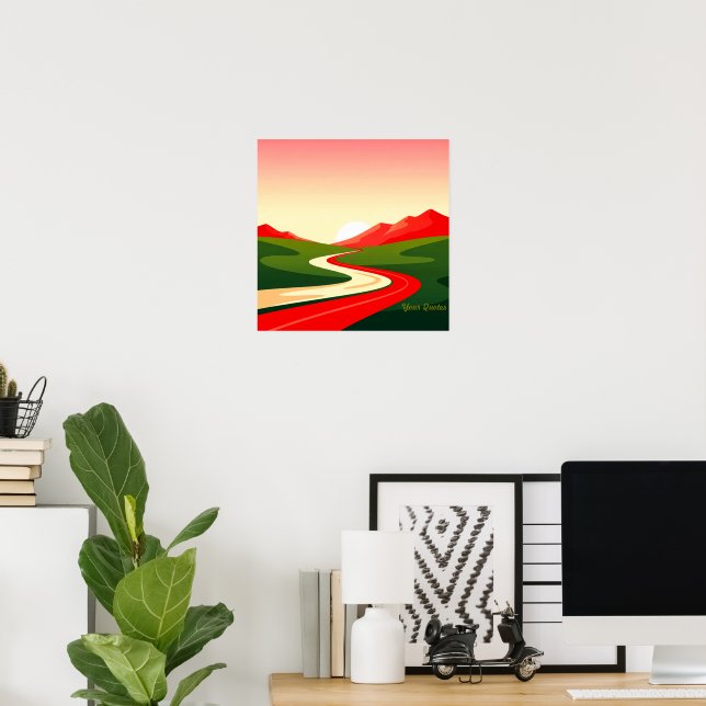 Poster Estrada Sinuosa em Direção ao Sol (Escritório em casa)