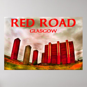 Poster estrada vermelha glasgow