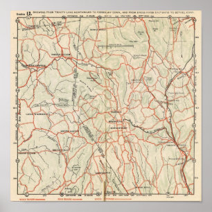 Pôster Estradas da bicicleta em New York e em connecticut