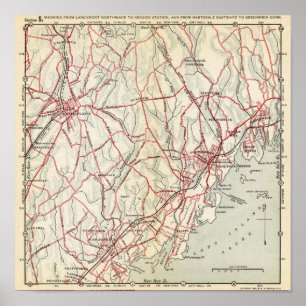 Pôster Estradas da bicicleta em New York e em connecticut