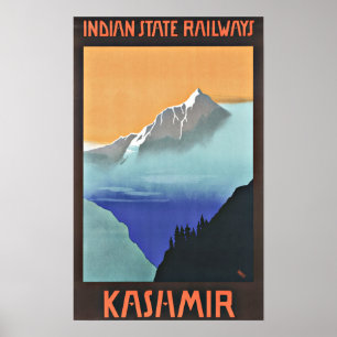 Pôster Estradas de ferro de Kashmir India das viagens